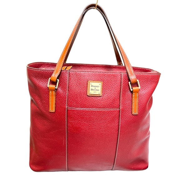 Dooney & Bourke Handbags - Dooney & Bourke Wine Pebbled Leather Lexington Shopper Tote🍷